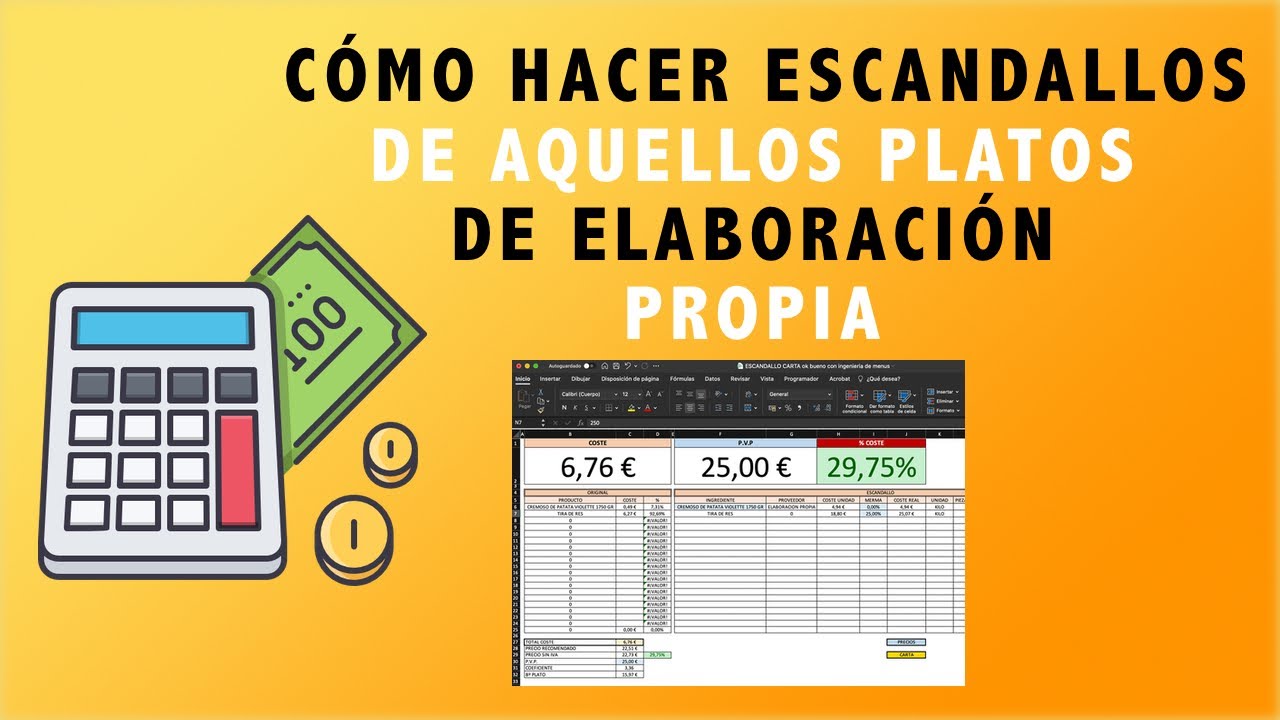 Como hacer un ESCANDALLO de un PRODUCTO de ELABORACION PROPIA