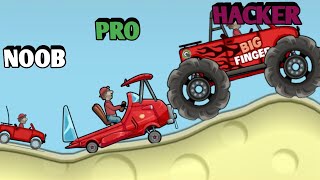 Hill climb racing-NOOB vs PRO vs HACKER