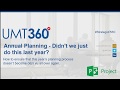 UMT360 On-Demand Webinar: Avoid Annual Planning Déjà Vu