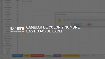 Cambiar de color y nombre las hojas de excel