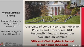UMD SPP: Fall 2025 Orientation : Title IX Training (OCRSM)