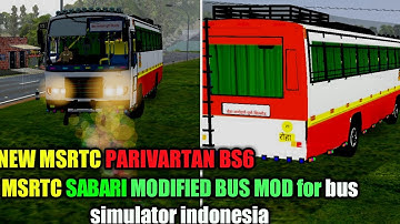 KSRTC SABARI BUS MOD for bus simulator indonesia converted  msrtc parivartan bus #bussidmods#msrtc