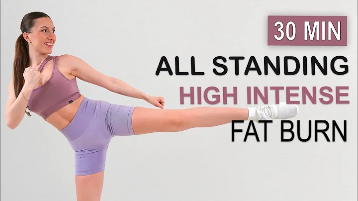30 Min All Standing Fat Burning HIIT | Standing Cardio, Super Sweaty, Kickboxing Style, No Repeat