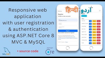 Responsive web app with user registration using ASP NET Core 8 MVC with MYSQL in Urdu/Hindi