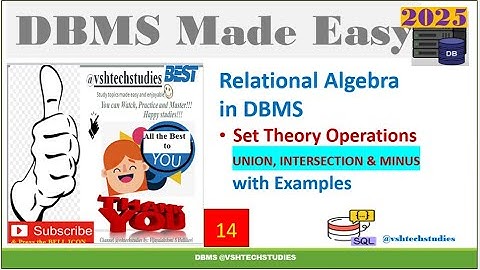 Set Theory Operations in Relational Algebra | DBMS for Beginners