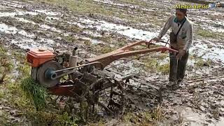 langsung glebeg!!traktor sawah quick g1000 mengolah tanah menggunakan glebeg