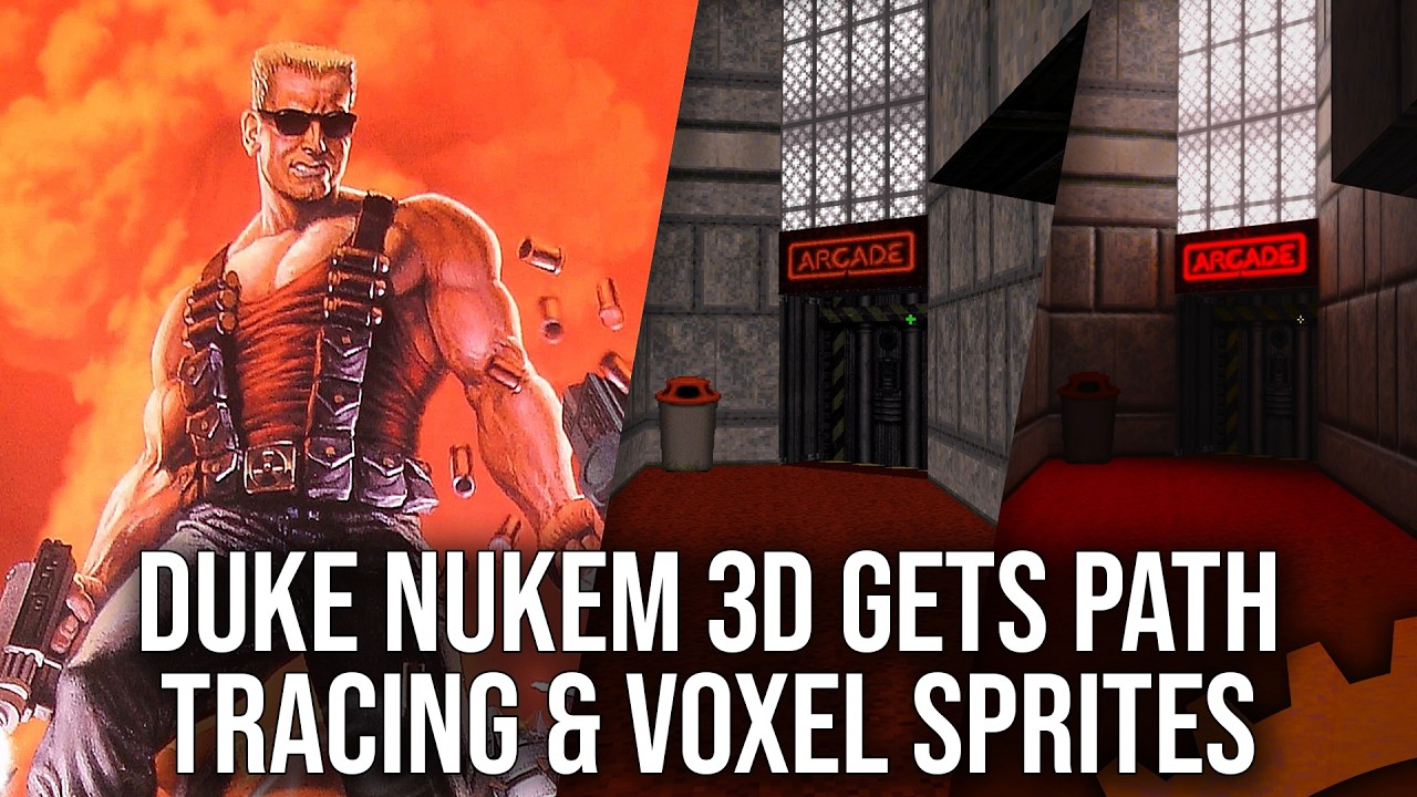 Thumbnail for “Duke Nukem 3D Gets Path Tracing + Voxel Sprite Mods - So How Do They Look?”.