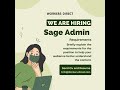 We are hiring Sage Admin