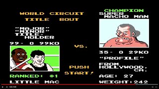 Mike Tyson Punch Out Videogame Password Code To Face Super Macho Man Start With 99 Wins Nintendo NES Net Worth