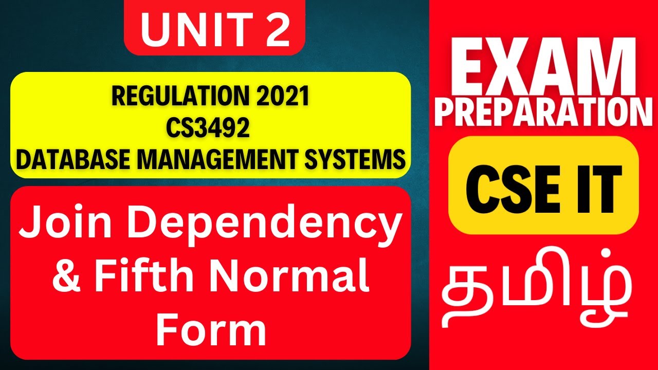 Join Dependency & Fifth Normal Form (5NF) in DBMS | CS3492 Anna ...