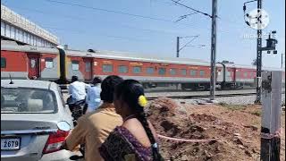 The Red Train Thrashes a Level Crossing | Indian Railways
