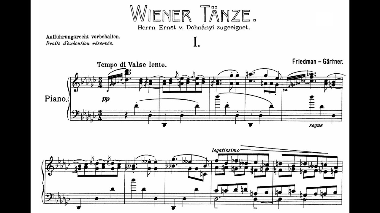 Ignaz Friedman - 6 Wiener Tänze nach Motiven von Eduard Gärtner