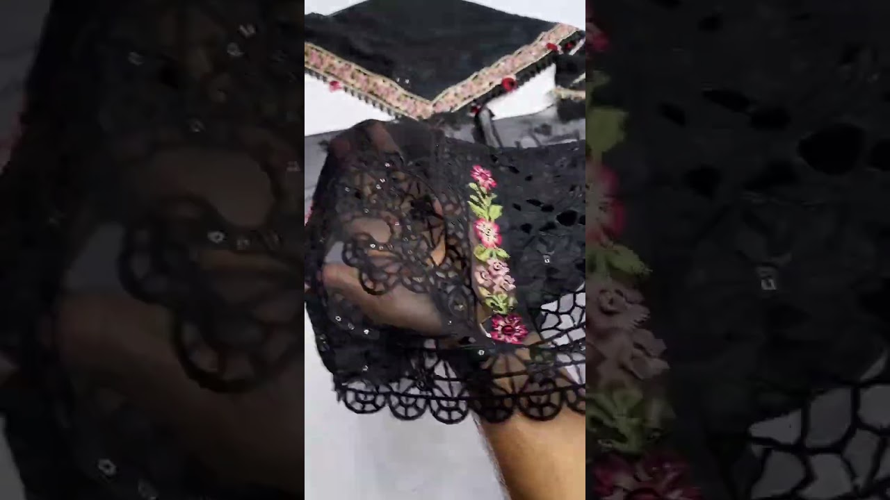 MARIA B NEW BLACK CHIFFON PARTY WEAR