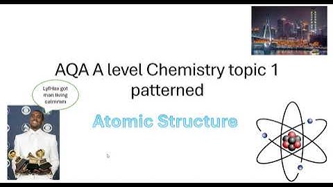 AQA A level Chemistry Topic 1 Patterned (whole topic walkthrough) ATOMIC STRUCTURE