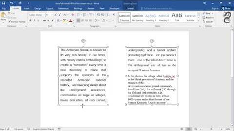 How to Link Text Boxes in a document in Word
