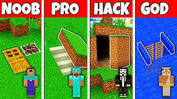 Minecraft Battle: NOOB vs PRO vs HACKER vs GOD! SECRET UNDERGROUND BASE BUILD CHALLENGE in Minecraft