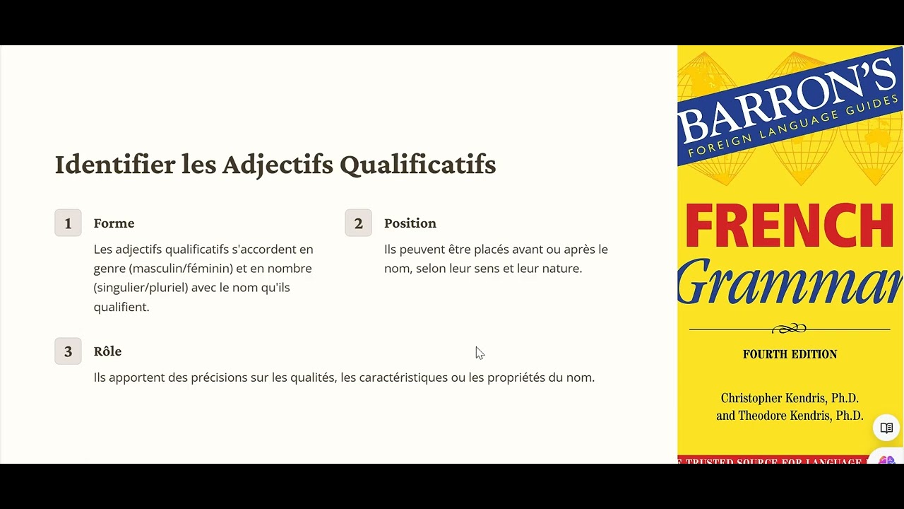 Les adjectifs qualificatifs en français - YouTube