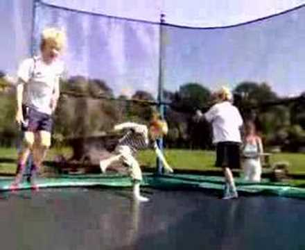 Tom on a trampoline at Finkley Down