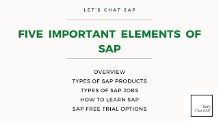 Five most important elements of SAP! by ERP is Easy 1,674 views 2 years ago 24 minutes