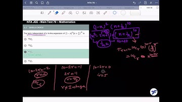 NTA JEE Main Test 70 Mathematics
