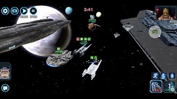 Home One vs. triple-attacker Executor (IG-2000, Xanadu Blood, Razor Crest starting): 67 banners