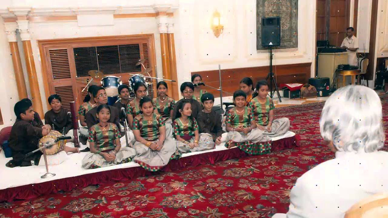 Song Written by Late DrAPJAbdul Kalam  Sung by Ramjhis Issai Mazhalai children