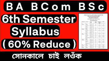 BA BCom BSc 6th Sem Online Exam (60% Reduce Syllabus) Guwahati University