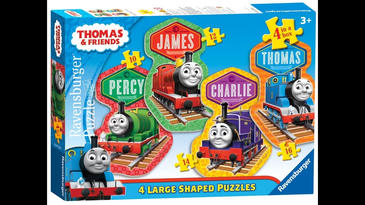 Thomas & Friends: 4 in a Box Large Shaped Jigsaw Puzzle 07238 - YouTube