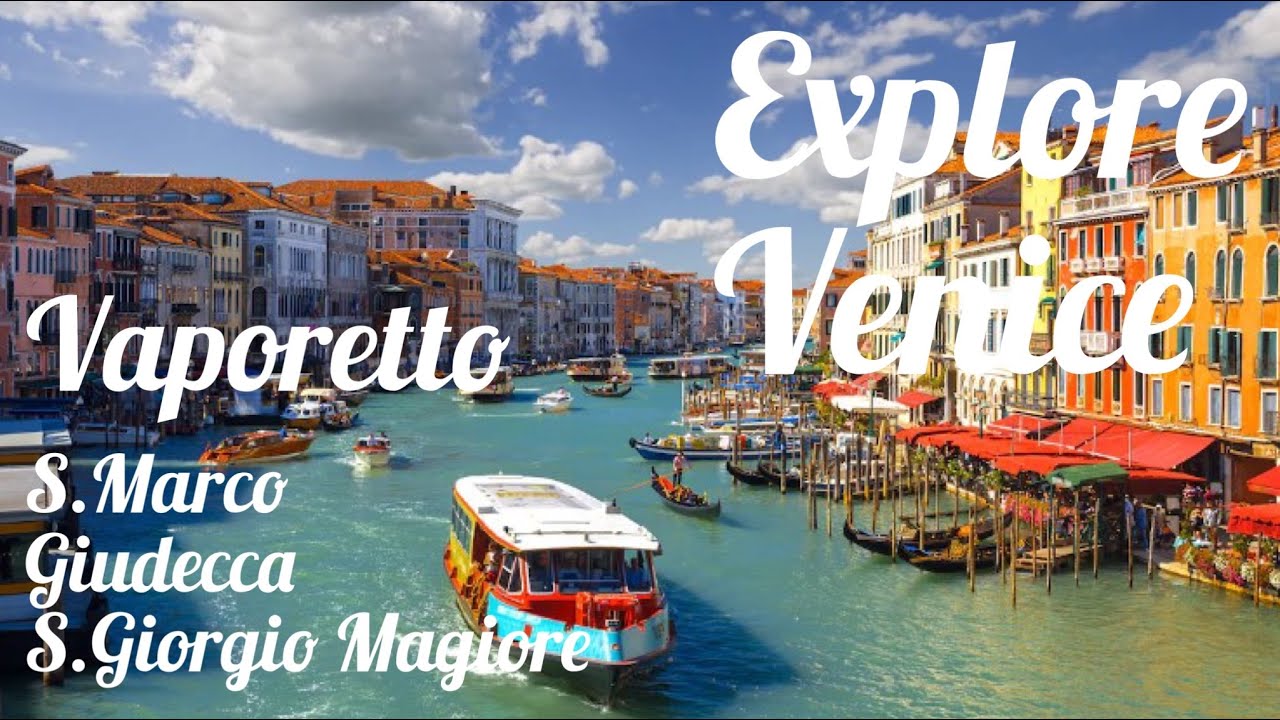Vaporetto San Marco to Giudecca and San Giorgio Maggiore. Explore and Visit Venice from the Water 4K