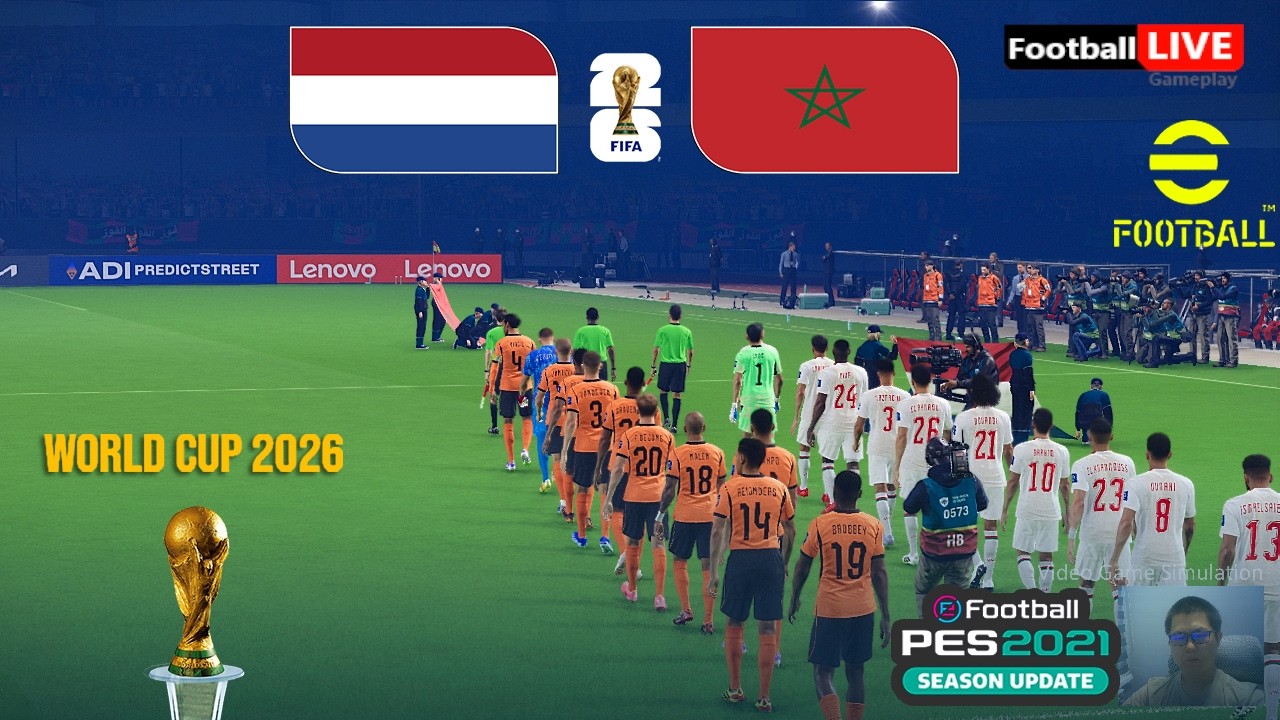 eFootball PES | NETHERLANDS vs MOROCCO - World Cup 2026 - Full Match Simulation Gameplay