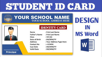  Student ID Card Design in MS Word | Student School Card design Easy Tutorial 2025
