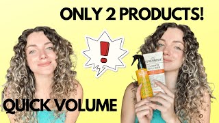 QUICK CURLY HAIR STYLING ROUTINE | 2 PRODUCTS ONLY | AMAZING VOLUME