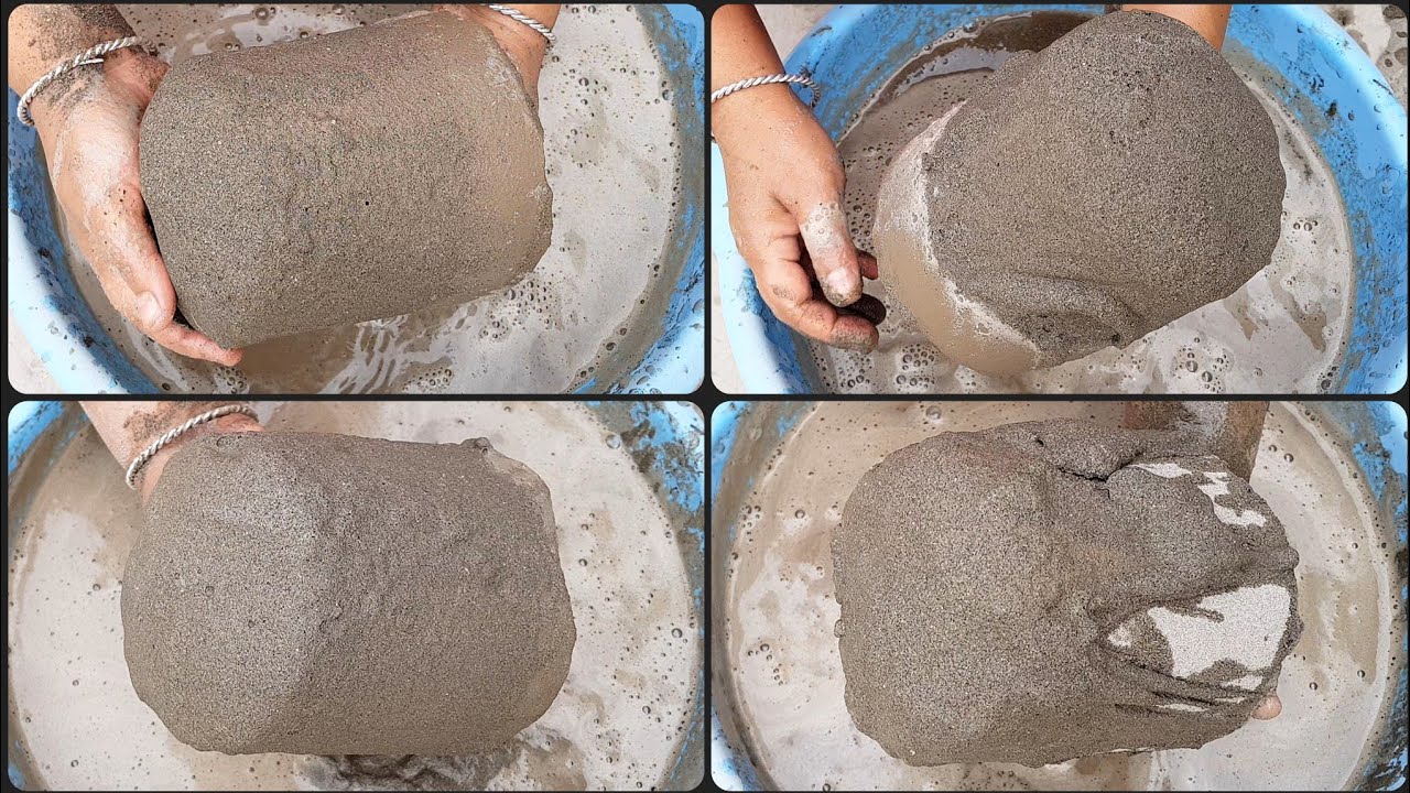 asmr||series p-8||soft🌪crispy fine pure sand big buckets😇crumbling🤤dipping sand😋play #asmrcement 😇😴💞