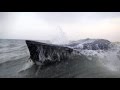 boat facing an open sea with rough waves прогресс 2, Черное море, после шторма