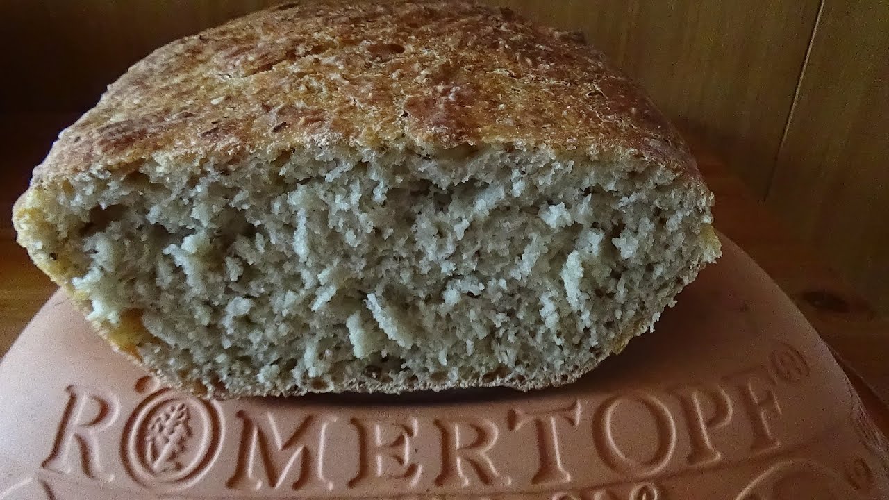 Brot im Römertopf ohne kneten - YouTube