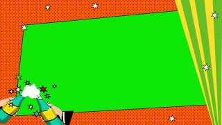 Comic Style Border Frame  Green Screen