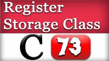 Register Storage Class in C Programming Language Video Tutorial