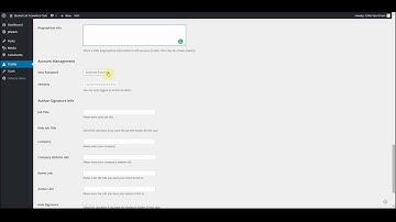 Updating Your profile as an Author on Wordpress