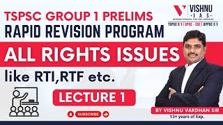 TSPSC GROUP 1 PRELIMS: Rapid Revision Program All Rights Issues | #tspscgroup1 #vishnuiasacademy