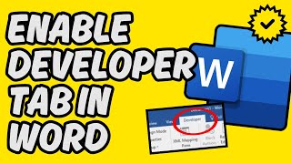 [Easy Guide] Enable Developer Tab in Microsoft Word