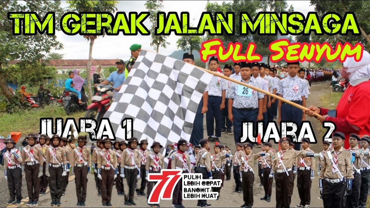 Keseruan Siswa MINSAGA dalam Lomba Gerak Jalan se Kecamatan Watulimo