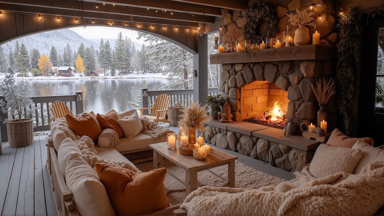 Firelight on a Winter Morning Lakeside ❄️ Breathing Between Snow and Stillness for Inner Clarity