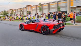 Supercars at Sunset Car Show Pullouts, Launches, & Rolling Burnouts!!  July 2023