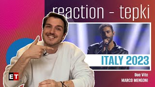 REACTION • Marco Mengoni - Due Vite (Eurovision 2023 🇮🇹 Italy) | HELP TURKEY
