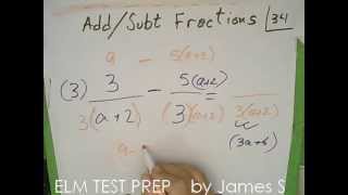 ELM Test Prep - Fractions + or -