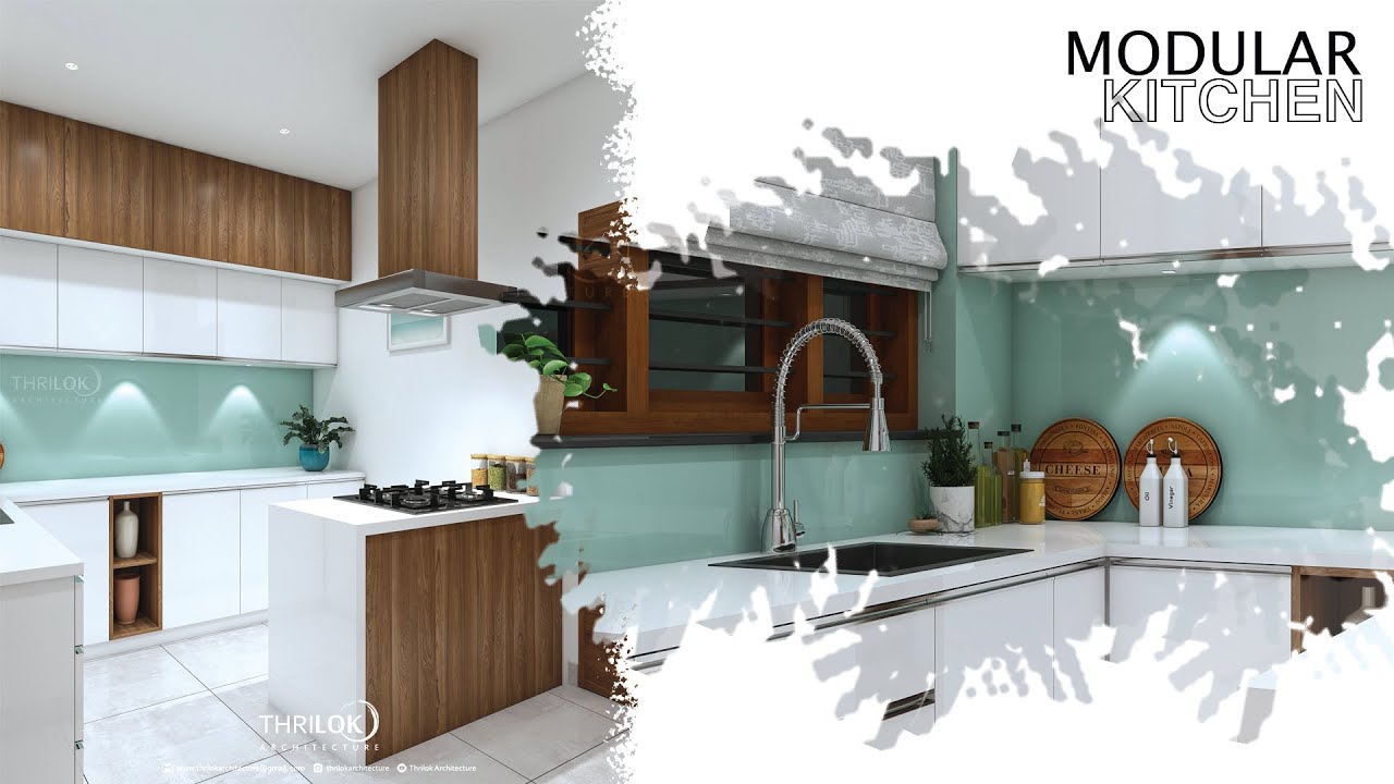 MODULAR SMALL ILAND KITCHEN INTERIOR DESIGN - YouTube