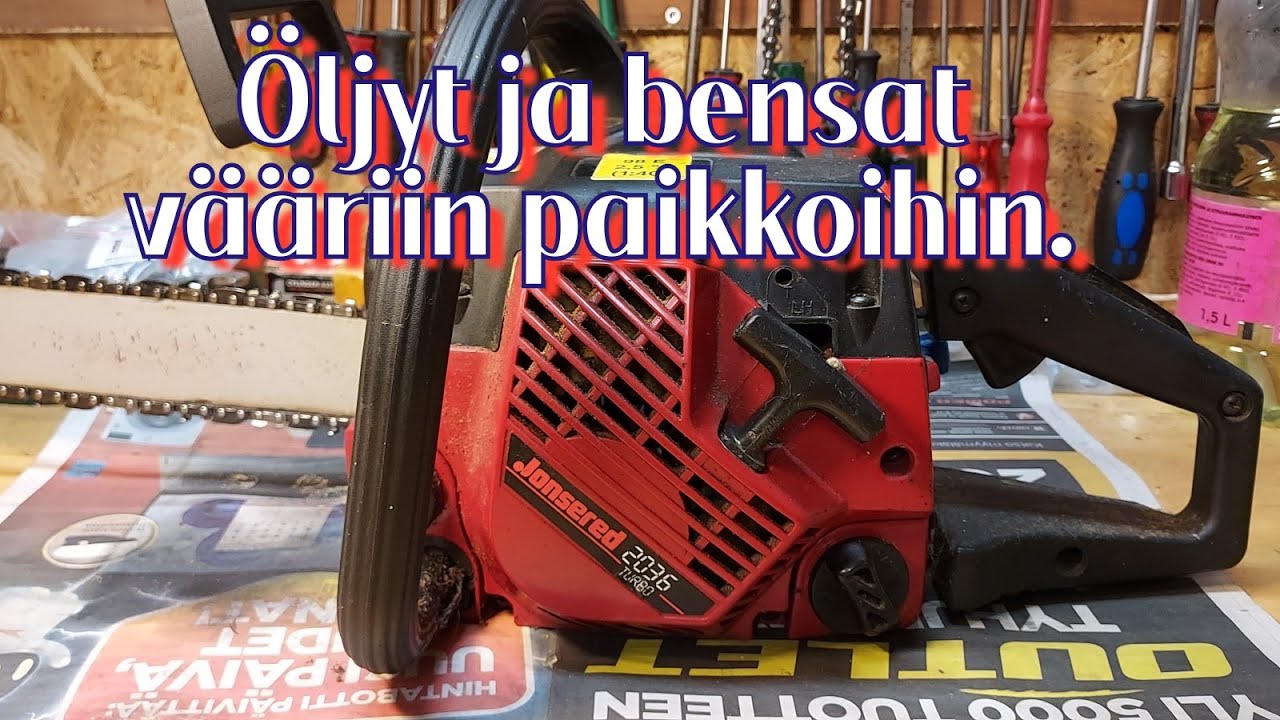 Öljyt ja bensat väärien korkkien alle, pistetään kuntoon..🛠