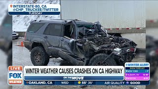 Winter Weather Causes 8 Crashes Within An Hour On California Highway
