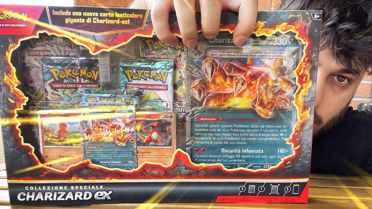 Pokémon Scatola Da Collezione Mega Charizard Y – Carta Promo Olografica E 4 Bustine Di Espansione
