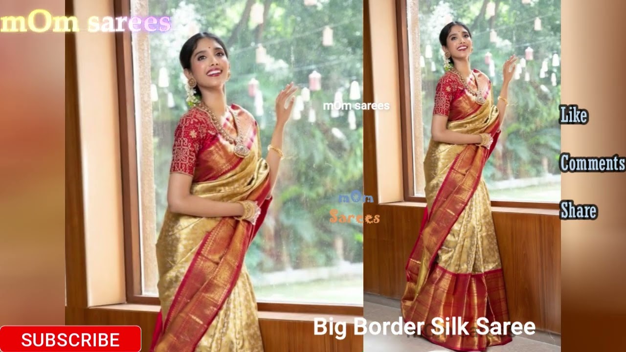 🍁💯Big Border Silk Saree With Blouse Ideas|Latest Traditional Look 2026🍁#saree #silk